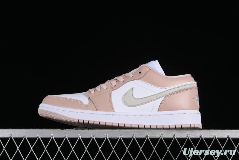Nike Air Jordan 1 Low AJ1 White Pink Low-Top Casual Sneakers - DC0774-120