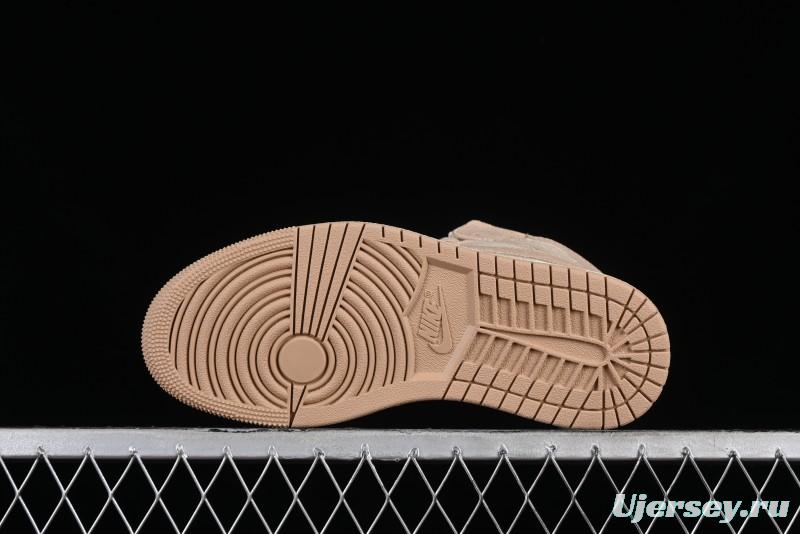 Nike Air Jordan 1 Mid AJ1 Khaki Mid-Top Basketball Shoes - FJ3448-200