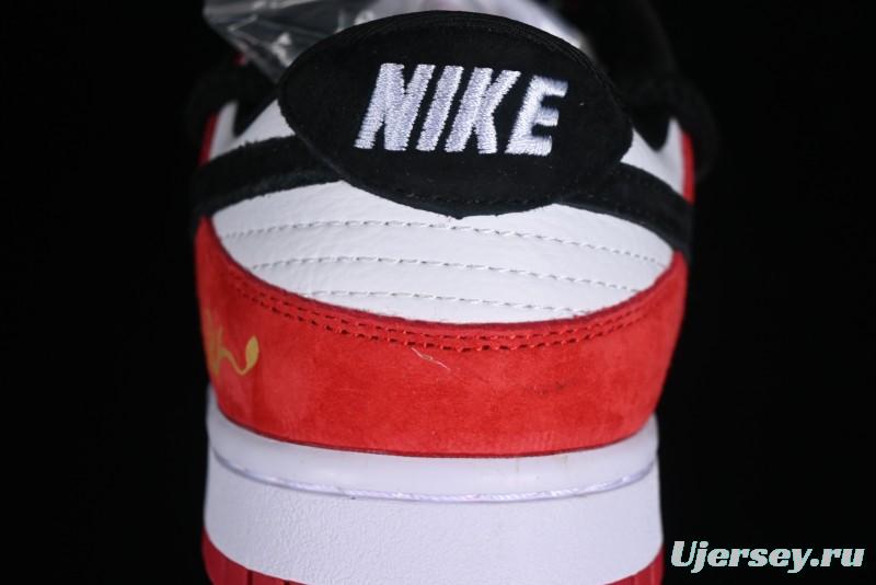 Nike SB Dunk Low Year of the Dragon Limited Edition - Black Swoosh Red Luck High-End Custom Low-Top Casual Sneakers - SJ2068-231
