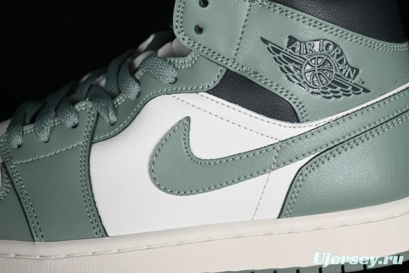 Nike Air Jordan 1 Mid AJ1 Basketball Shoes in Fresh Warm Green - BQ6472-130