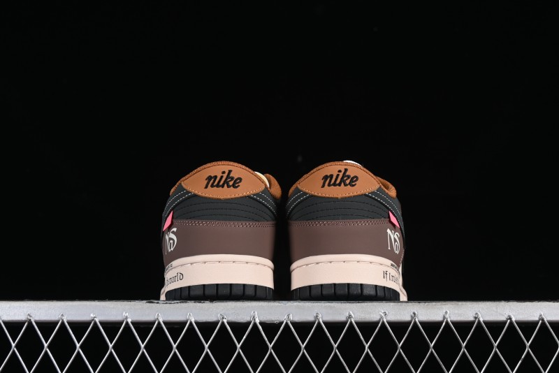Nike SB Dunk Low Casual Skateboarding Shoes in Black/Brown - MU0232-370