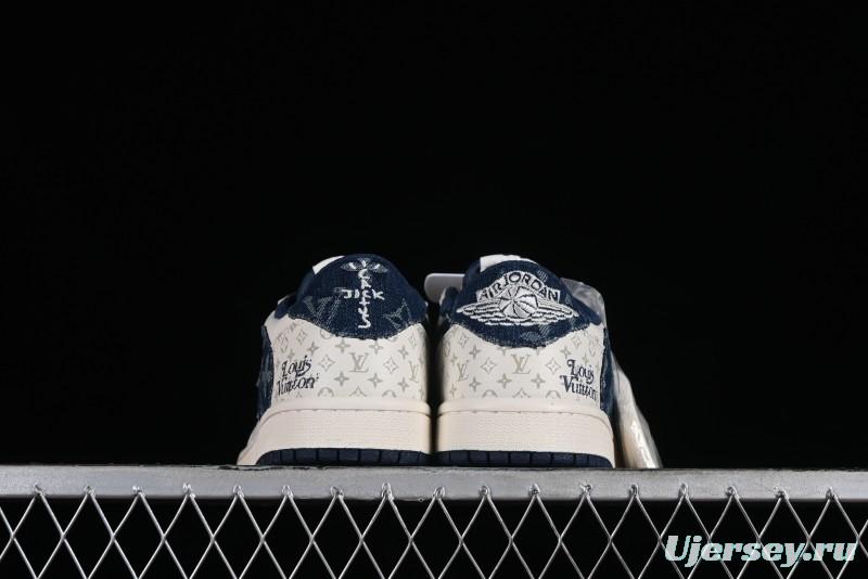 Nike Air Jordan 1 Low OG SP Travis Scott x Fragment Design Retro Sneakers with Reverse Swoosh - SJ2068-004