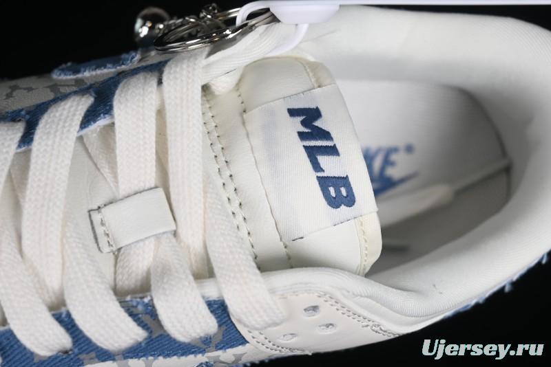 Nike SB Dunk Low MLB Collaboration - Blue Denim Anniversary Custom Low-Top Casual Sneakers - DQ1098-348