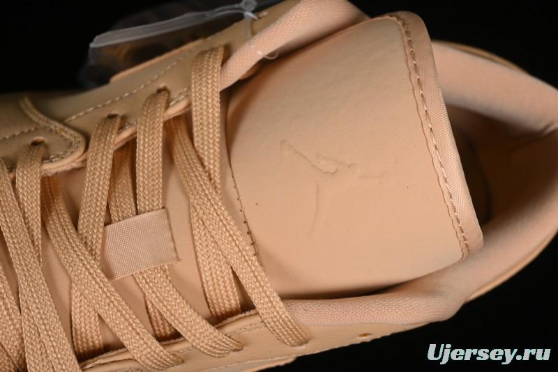 Nike Air Jordan 1 Low AJ1 Lifestyle Basketball Shoes in Warm Yellow with Gum Sole - FZ3972-294