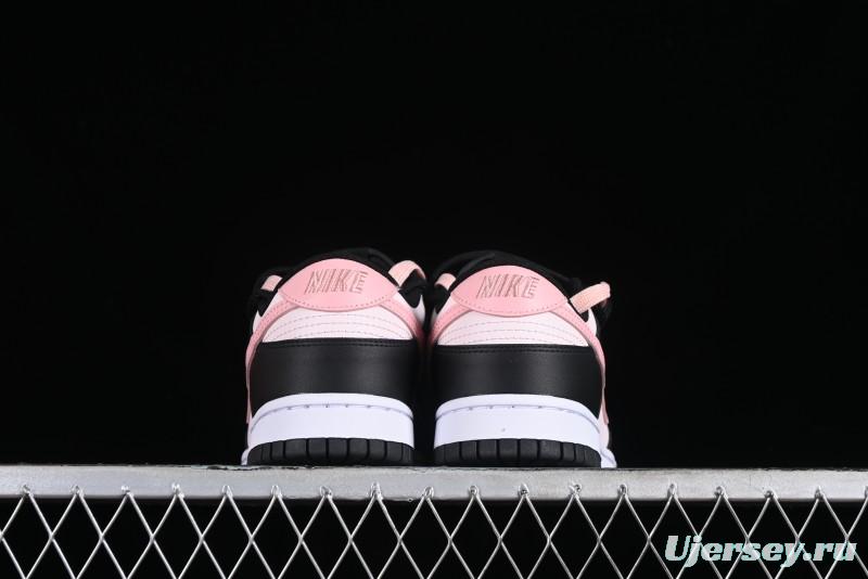 Nike Dunk Low Custom Deconstructed Strap Casual Sneakers in Black Pink - CW1590-100