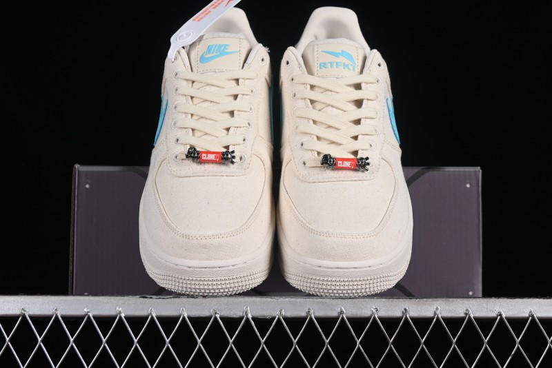 Nike RTFKT x Nike Air Force 1 Low Casual Sneakers with Full-Length Air Cushion - FQ3954-100