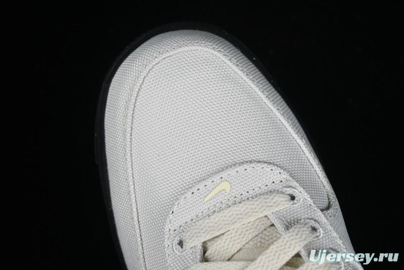 Nike Air Force 1 '07 Low White Black Canvas Casual Sneakers - FJ4160-002