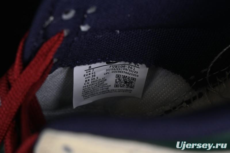 Nike SB Dunk Low Retro Skateboarding Shoes with Gorge Green and Red Swoosh Design - FV8106-361