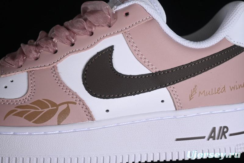 Nike Air Force 1 '07 Low Casual Sneakers in Dusty Rose with Hand-Painted Details - CV8699-578