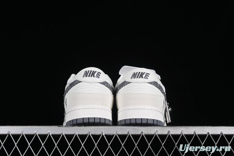 Nike SB Dunk Low MLB Collaboration - Grey Denim Anniversary Custom Low-Top Casual Skate Shoes - DQ1098-347