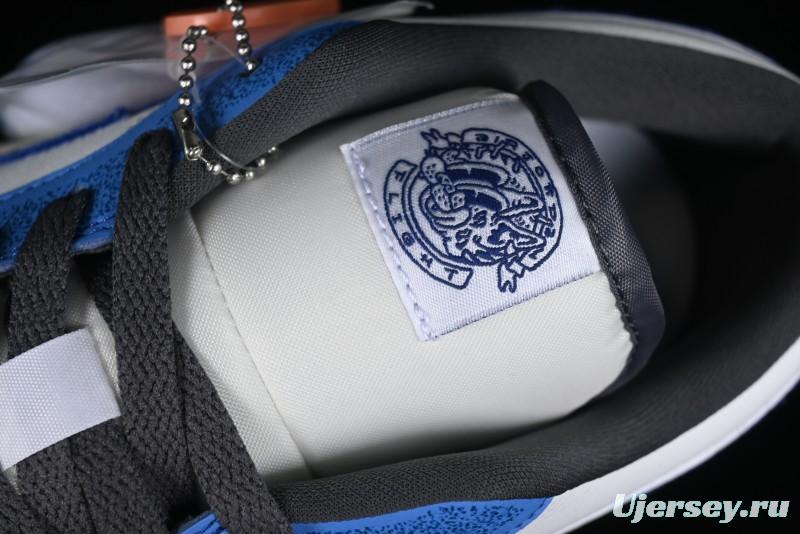 Nike Air Jordan 1 Low Flight Vintage Retro Sneakers in White and Blue - FV8439-104