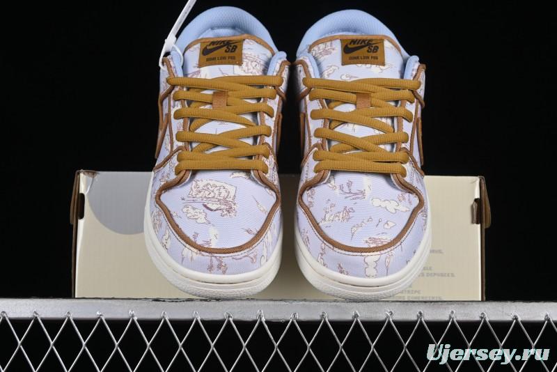 Nike SB Dunk Low Premium "Pastoral Print" Skateboarding Shoes - FN5880-001