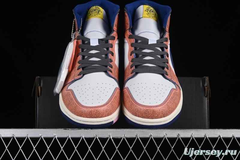 Nike Air Jordan 1 Mid "Flight Vintage" Retro Basketball Shoes with Washed Color Design - FV3619-106