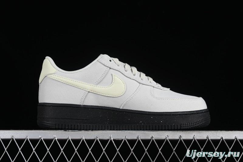 Nike Air Force 1 '07 Low White Black Canvas Casual Sneakers - FJ4160-002