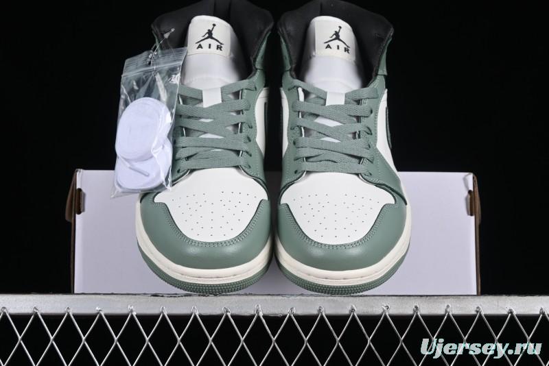 Nike Air Jordan 1 Mid AJ1 Basketball Shoes in Fresh Warm Green - BQ6472-130