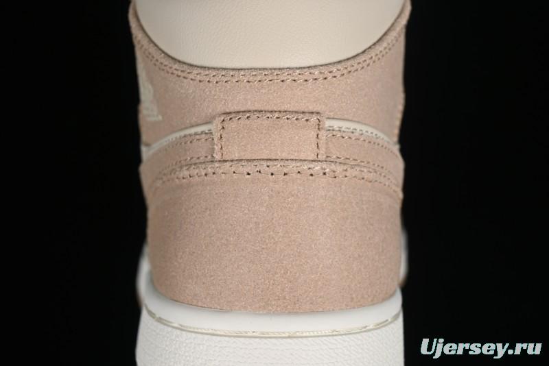 Nike Air Jordan 1 Mid AJ1 Khaki Mid-Top Basketball Shoes - FJ3448-200