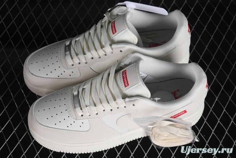 Supreme x Nike Air Force 1'07 Low Off-White Casual Skate Shoes with Zoom Air Cushion - HD1968-007