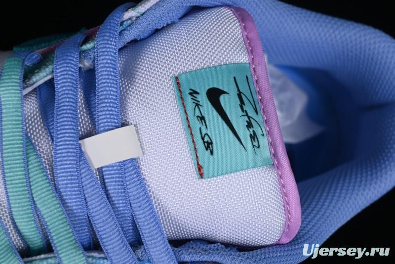 Nike Futura x Dunk Low Pro SB Casual Skate Shoes with Tie-Dye Pattern - HF6061-400