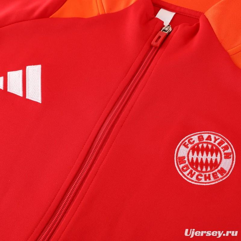 24/25 Bayern Munich Red Full Zipper Jacket +Long Pants