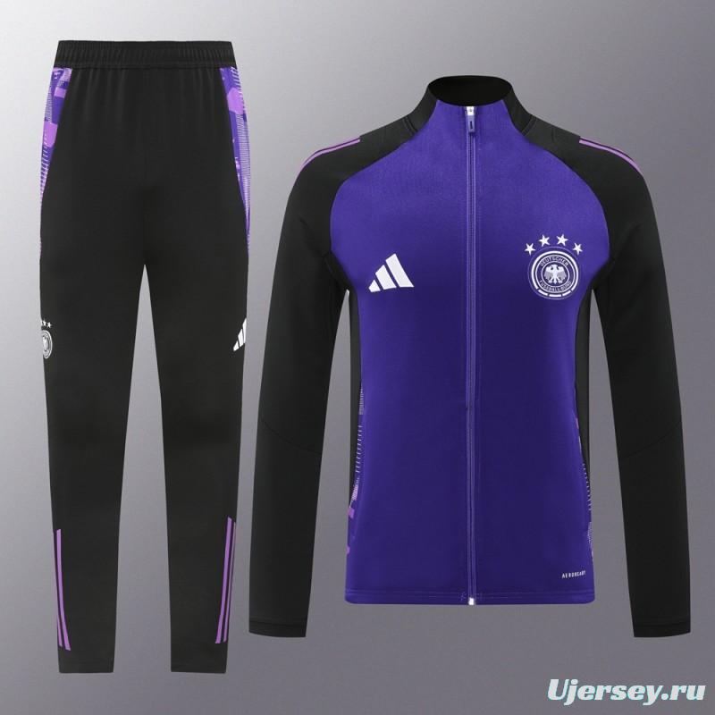 2024 Germany Purple Full Zipper Jacket +Long Pants