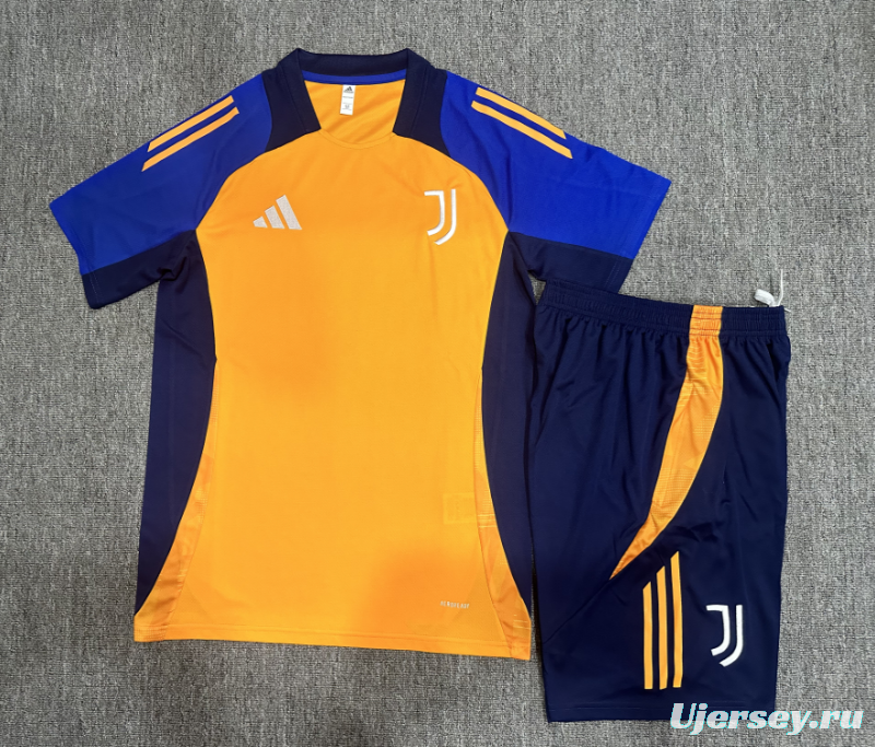 24/25 Kids Juventus Orange/Navy Short Sleeve Jersey+Shorts