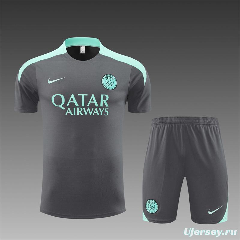 24/25 PSG Grey Short Sleeve Jersey+Shorts