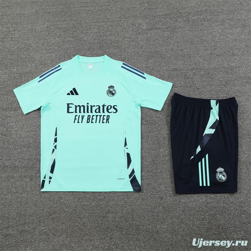 24/25 Real Madrid Lake Blue Short Sleeve Jersey+Shorts