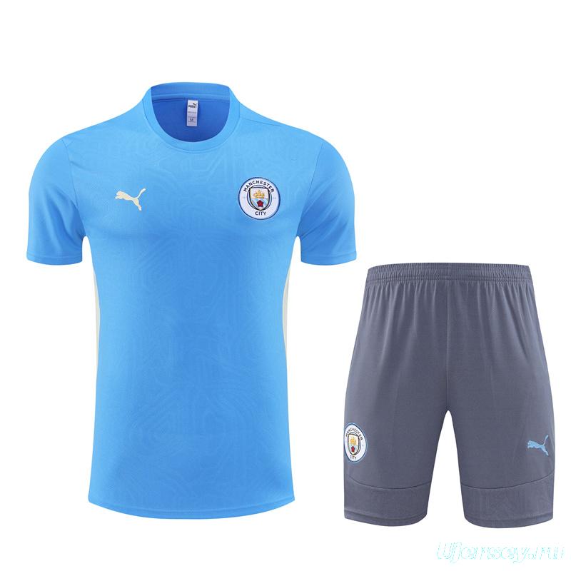 24/25 Manchester City Sky Blue Short Sleeve Jersey+Shorts