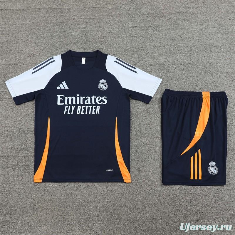 24/25 Real Madrid Navy White Short Sleeve Jersey+Shorts