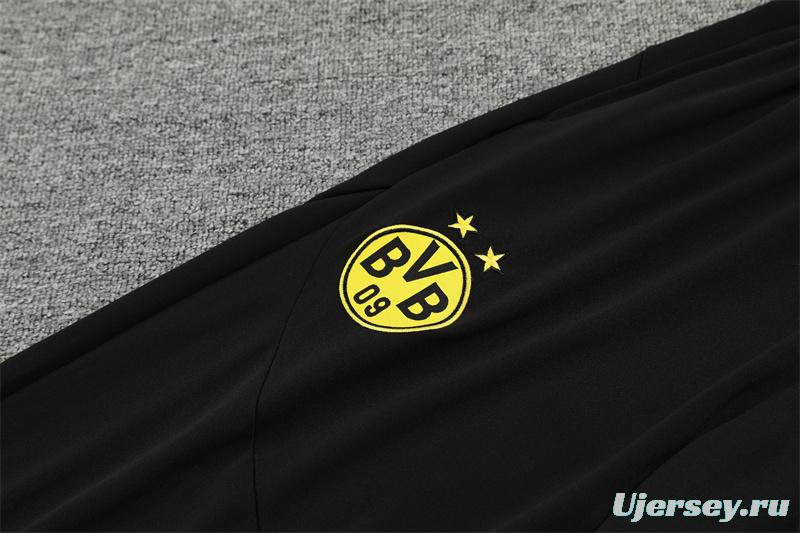 24/25 Borussia Dortmund Yellow/Black  Half Zipper Jacket+Long Pants