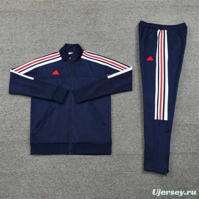 2024 Adidas Blue Full Zipper Jacket +Long Pants