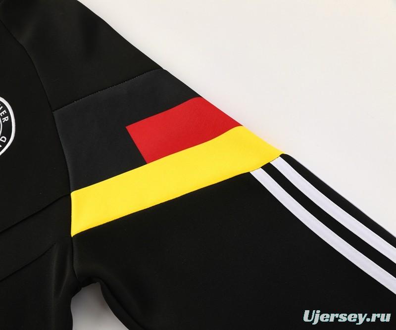 2024 Germany Black Full Zipper Jacket +Long Pants