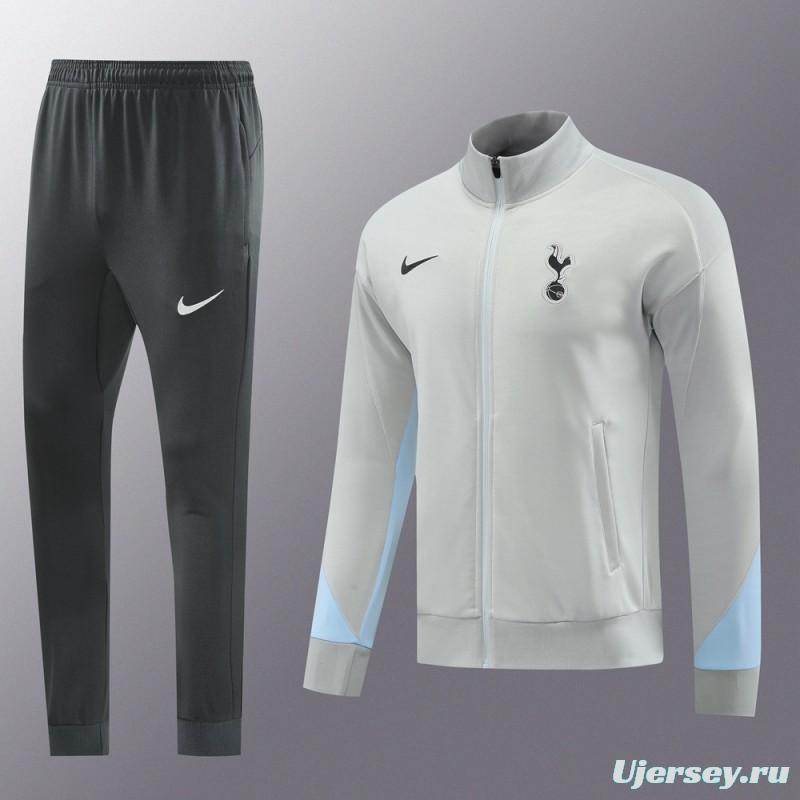 24/25 Tottenham Hotspur Grey Full Zipper Jacket +Long Pants