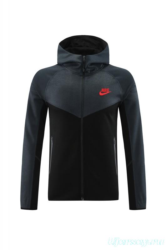 2024 Nike Grey/Black Full Zipper Jacket +Long Pants