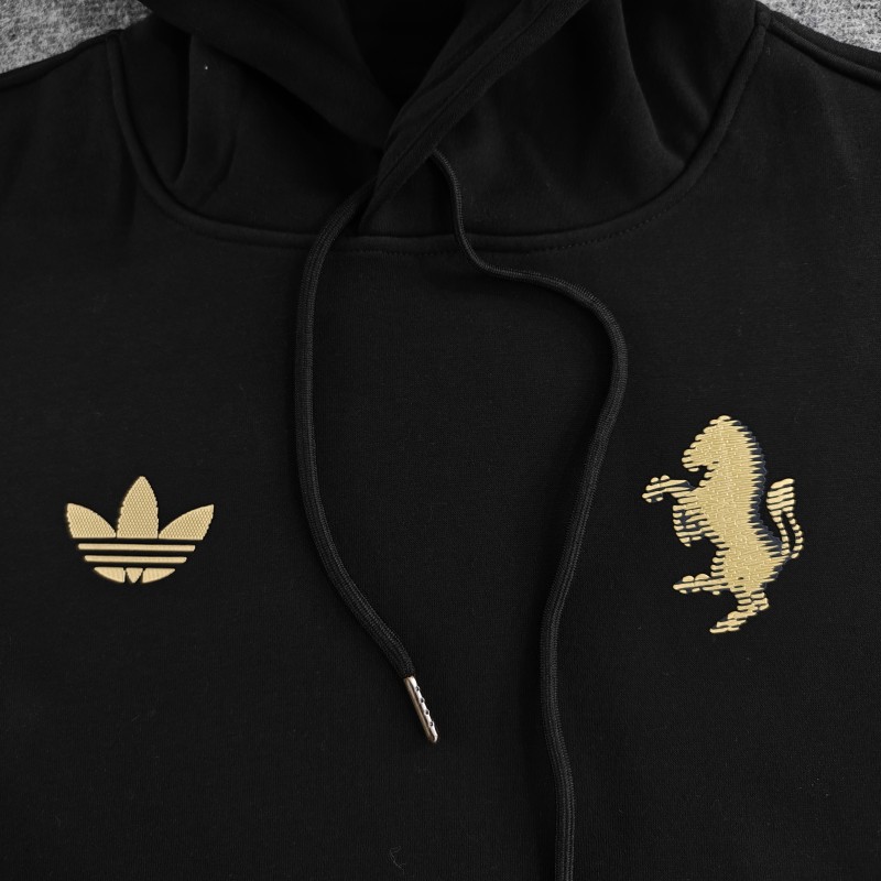 2024 Juventus Black/Navy/Grey/Beige/White Hoodie With Golden Badge