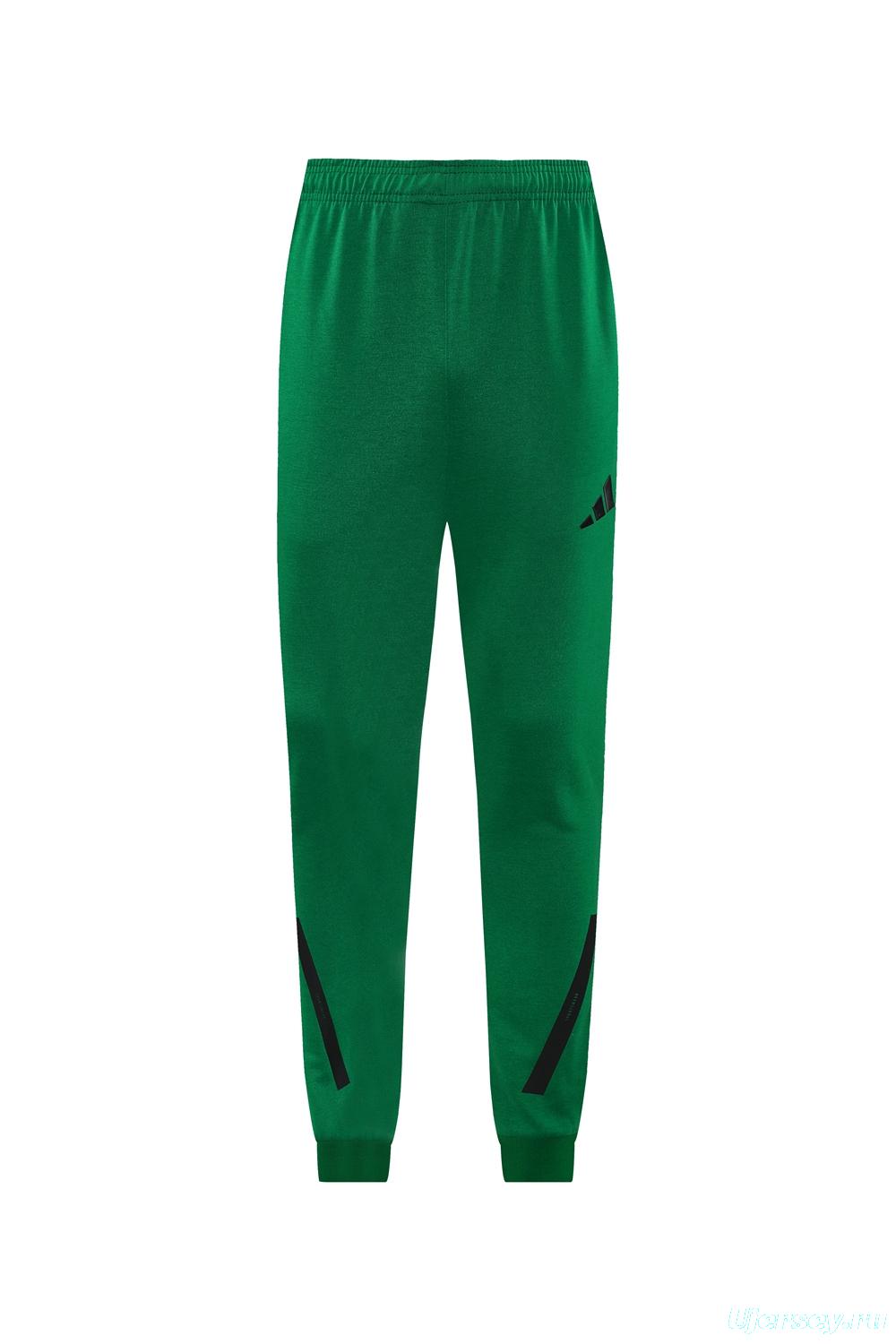 2024 Adidas Green Hoodie Full Zipper Jacket +Long Pants