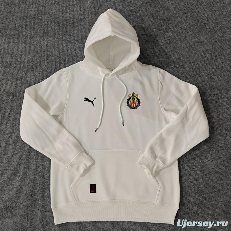 24/25 Chivas Guadalajara Navy/Red/Black/Beige/Grey Hoodie WIth Black Badge