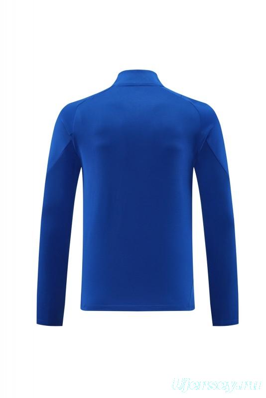 2024 Adidas Blue Half Zipper Jacket+Long Pants