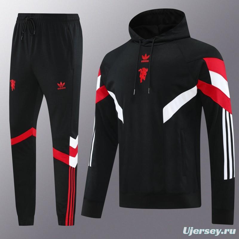 24/25 Manchester United Black Hoodie Jacket +Long Pants