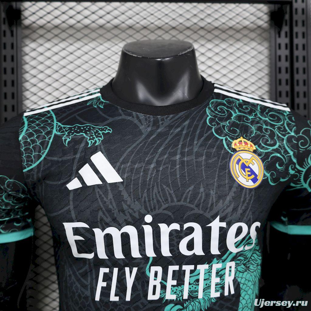 2025/26 Player Version Real Madrid Black Green Dragon Edition Jersey