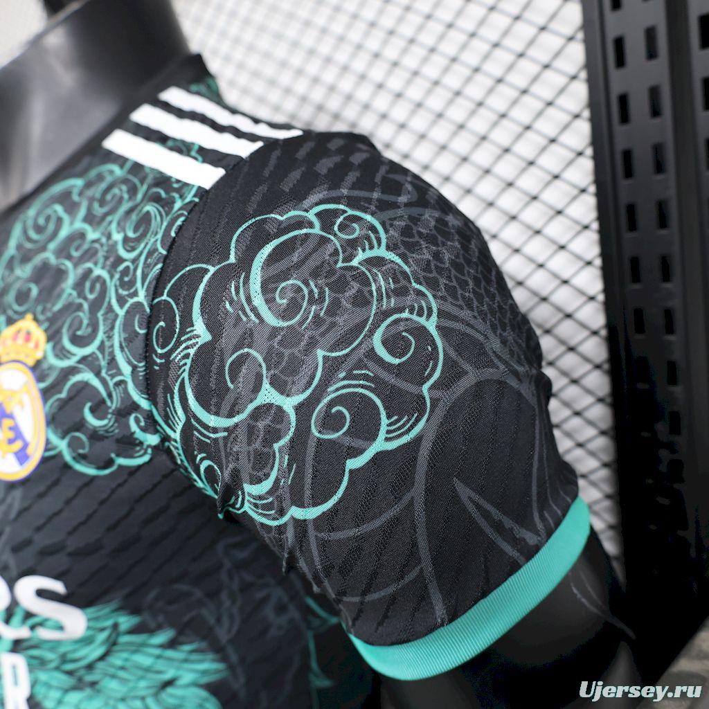 2025/26 Player Version Real Madrid Black Green Dragon Edition Jersey