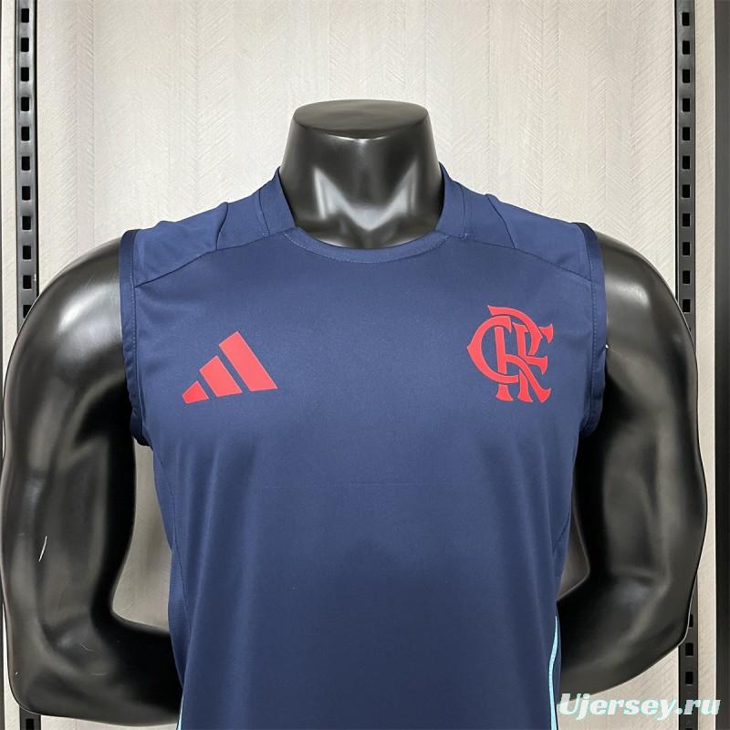 25/26 Flamengo Training Jersey Wear Dark Blue Vest Jersey