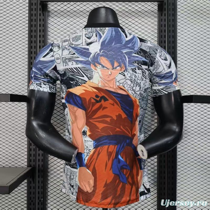 Player Version 2025 Japan White with Dragon Ball Goku Graphic Jersey