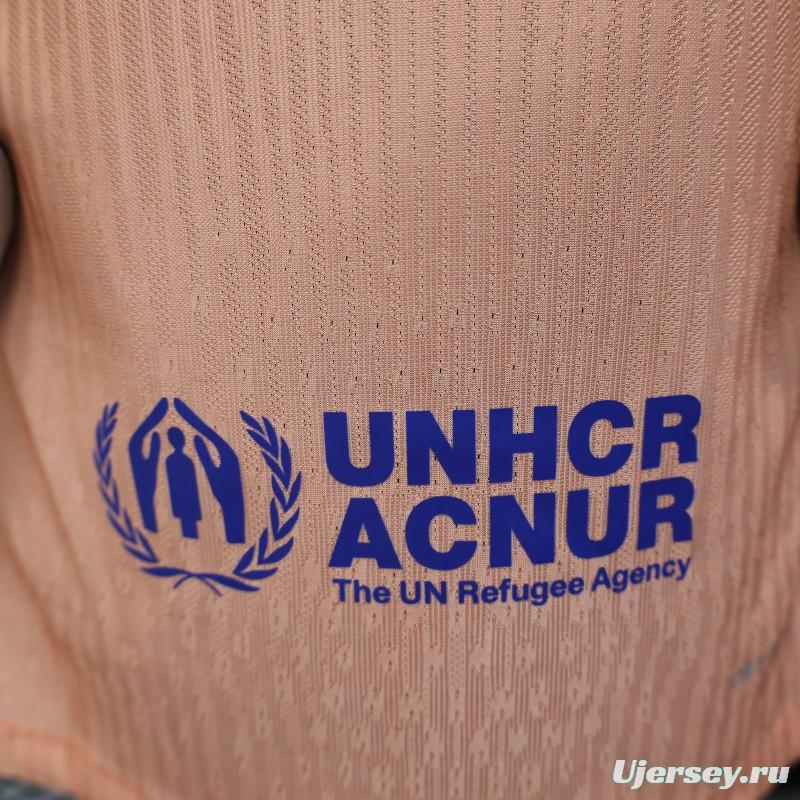 Player Version 25/26 FC Barcelona Pink 125Th Anniversary Jersey with Spotify Sponsor and Navy Blue Accents