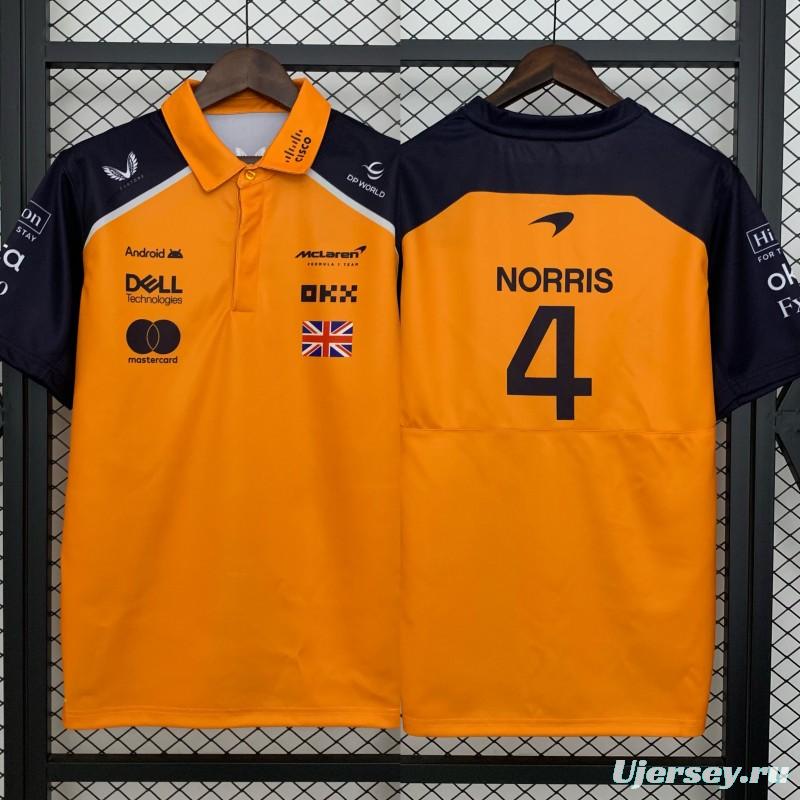 2025 Polo F1 Formula Orange Mclaren Norris Jersey