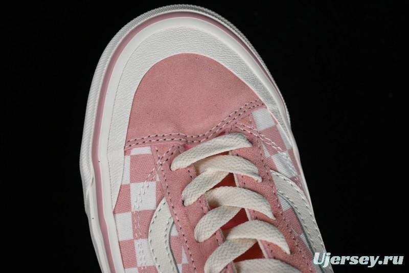 Vans Old Skool Reissue 136 Pink Checkerboard Low Top Retro Canvas Shoes - VN000MT6EBQ