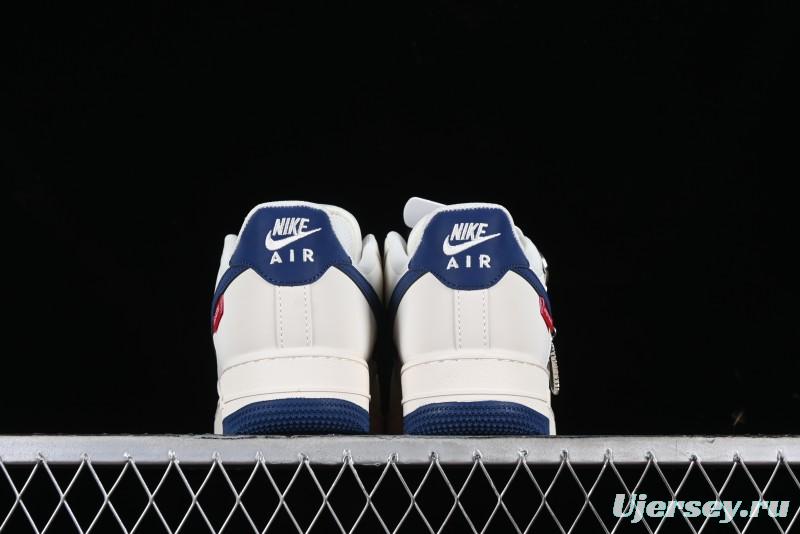 Supreme x Nike Air Force 1 '07 Low Collaboration Dark Blue Casual Sneakers - HD1968-025