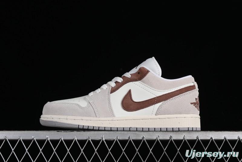 Nike Air Jordan 1 Low Retro Casual Sneakers in Grey Tan - HF1567-200