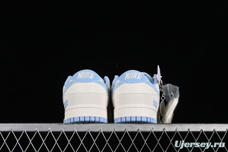 Nike SB Dunk Low Supreme Collaboration - Sky Blue Canvas Anniversary Custom Low-Top Casual Skate Shoes - BB6698-513