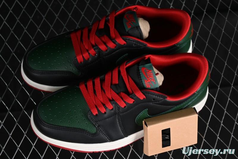 Nike Air Jordan 1 Low AJ1 Black Green Casual Sneakers - CZ0775-036